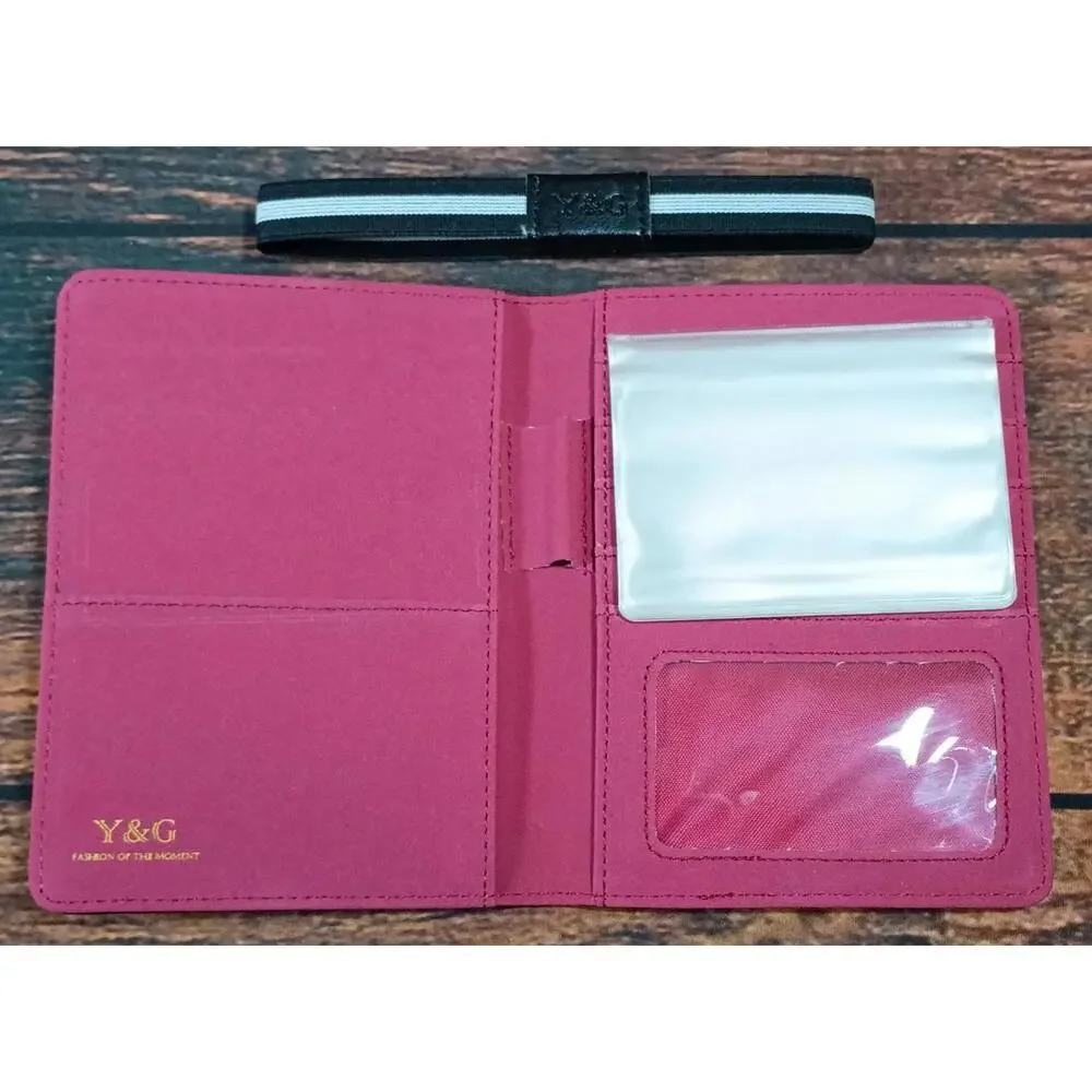 Y&G‎ Black Red Passport Holder Wallet